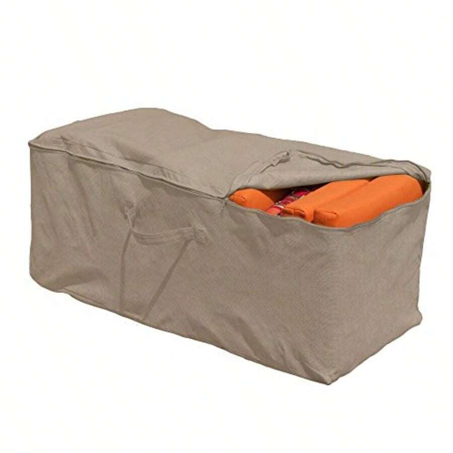 Budge P9A10PM1 - Bolsa de almacenamiento para cojín de jardín resistente e impermeable 49 5 cm de alto x 120 7 cm de ancho x 45 7 cm de profundidad color marrón - Tweed bronceado - Ver 1