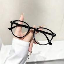 2 Pairs New Fashion Unisex Plain Glass Frames, Minimalist Versatile Casual Glasses For Students - Multicolor - View 3