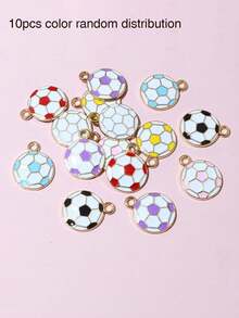 10个/20个/50个/100个随机混合足球形油滴吊坠 DIY饰品制作材料 - 足球 - 查看 30