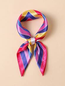 1 pezzo Sciarpa quadrata da 60 cm con stampa geometrica minimalista, accessorio versatile da donna per capelli, collo, uso quotidiano, spiaggia, vacanza, viaggio - Multicolore - Visualizzare 12