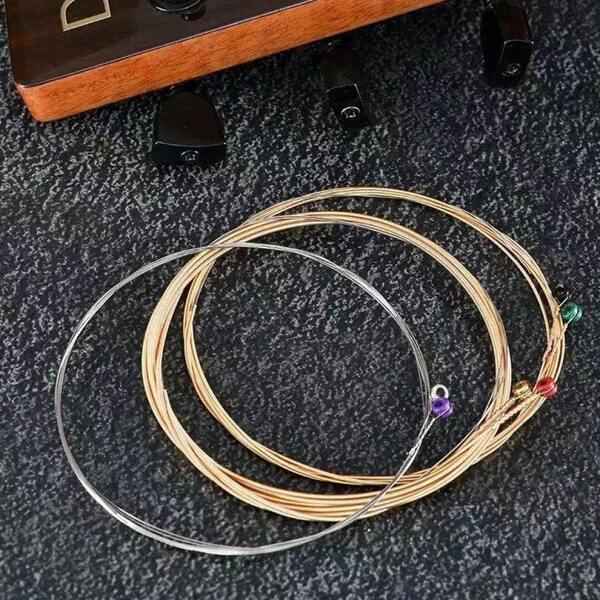 [Free Shipping]A Set Of Six Acoustic Guitar Strings, Made Of Brass-Plated Phosphor Bronze, For Electric Guitar Strings To Prevent Rust And Breakage.