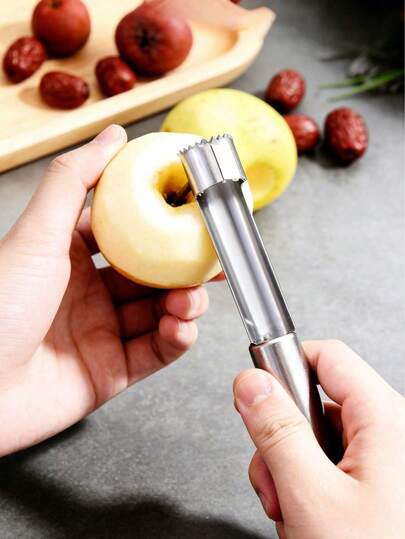 1pc Stainless Steel Apple Corer And Seed Remover Tool, Professional Fruit Pitter With Serrated Blade And Ergonomic Handle, Easy-To-Use Kitchen Gadget For Apples, Pears And Bell Peppers ﻿ ﻿ ﻿ ﻿