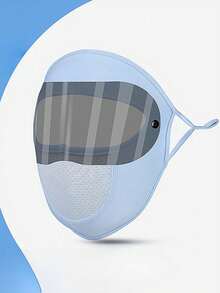 Dual Lens: Black Lens + White Lens, Dust-Proof And UV-Resistant, Protective Face Shield, Made Of Thin Ice Silk, Full Face Sun Protection Mask, Suitable For Summer Skiing - A - View 7