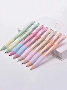 3pcs/Set Retractable Pens, 0.5mm Black/Red/Blue Ink, Cute Neutral Pens Suitable For Office, School, Business Writing, Smooth Writing, Durable, Multifunctional Stationery - Three-color Pen - View 4