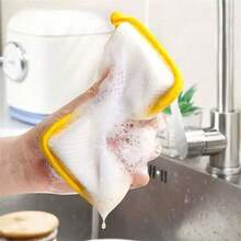 10块装厨房洗碗海绵，不刮伤表面，双面清洁海绵，家用清洁海绵，清洁用品，清洁工具，圣诞用品 - 彩色 - 查看 9