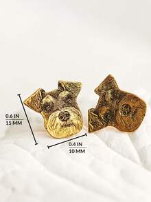 [ZzAi Custom]1pc Customized Pet Portrait Earrings, Suitable For Cat Lovers, Personalized Dog Name Stud Earrings, Women Cat Mom Gift, Pet Memorial Gift - Cut-out Style - Multiple Colors - View 2