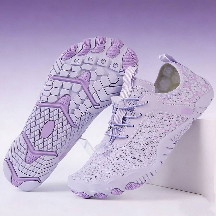 New Women's Summer Outdoor Low-Top Beach Trekking Shoes, Quick-Dry Beach Socks, Non-Slip Lightweight Water Shoes, Suitable For Beach Vacation, Camping, Party, Music Festival, Surfing, Swimming, Fitness, Hiking - Purple - View 1