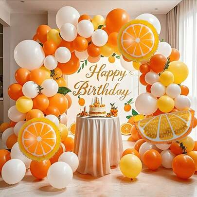 114pcs Orange Balloon Arch Set, Includes Orange Foil Balloons, As Well As Orange, Yellow, And White Latex Balloons. Perfect For Birthday Parties, Baby Showers, Proposals, Bridal Showers, Wedding Decorations, And Orange-Themed Party Decorations.