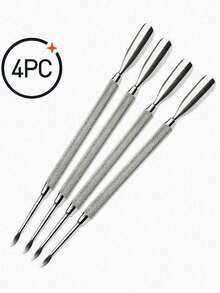Bộ 4 dụng cụ chăm sóc móng tay hình thìa hai đầu, bằng thép không gỉ, dụng cụ đẩy biểu bì, làm sạch móng, dụng cụ làm móng nghệ thuật, đồ dùng cần thiết cho năm học mới. - A - Xem 10