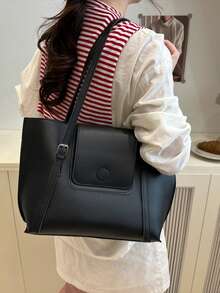 High-Quality Fashion Versatile Handbag, 2025 New Summer Large Capacity Niche Luxury Shoulder Tote Bag For Women - Black - View 2
