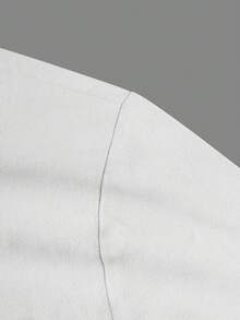 1 Conjunto de ropa básica holgada y ligera para hombre, camisa de manga larga con botones y cuello, color azul claro + pantalones rectos, para verano - Blanco - Ver 5