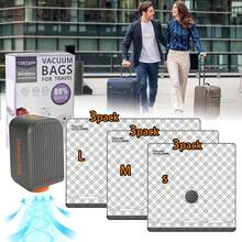 9pcs Travel Vacuum Storage Bags With Rechargeable Air Pump, Carry-On Luggage Size Compression Packing Cubes, Clothes & Garment Travel Organizer To Save Space - Multicolor - View 10