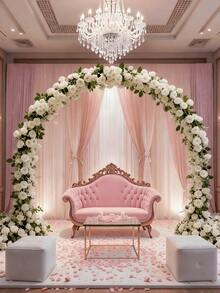 1/2 件人造悬挂玫瑰藤蔓仿真花环玫瑰常绿常春藤藤蔓丝绸玫瑰植物带绿叶装饰，适用于家居装饰、房间装饰、花园装饰、墙面装饰、室内/室外装饰、卧室装饰、婚礼装饰、餐桌装饰、派对装饰、生日装饰、情人节装饰 - 白色 - 查看 4