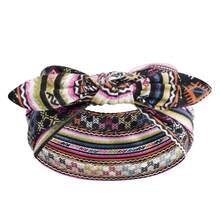 1pc Women's Headband, Bohemian Headband, Wide Headscarf, Scarf, Headband, African Style Striped Headscarf, Fashion Headband, Non-Slip Headband, Bow Knot Headband, Polyester Holiday Essential Hair Accessories Summer Beach Hair Bands - Multicolor - View 12