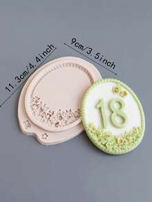 1 pieza Molde de silicona con marco ovalado vintage, molde de decoración floral para decorar pasteles, molde de chocolate, accesorio de horneado fácil de limpiar - Ver 14