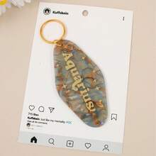 1个亚克力十二生肖闪粉复古汽车钥匙扣，最佳母亲节配饰，休闲汽车用品，背包挂件，学生哥特风Y2K万圣节配饰，教师节圣诞礼物，创意挂绳证件卡套 - 彩色 - 查看 17