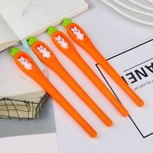 10pcs/Set Cute Cartoon Simulated Radish/Carrot Rabbit Neutral Pens, 2 Styles Available, High-Quality Student Stationery, Creative Personalized Holiday Gift Black Ink Pens, Suitable For Students - Back To School Season - Sets - View 10