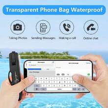 Waterproof Pe Pouch Bag - 7.5in Waterproof Pe Case For Beach Travel Must Haves, IPX8 Underwater Holder With Lanyard For IPe 16 15 Pro Max Galax24+ 23 Pixel 8a, Cruise Essentials,44289559 - Màu xanh lam - Xem 6