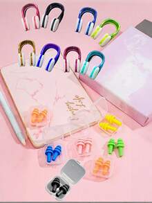 2/4/10pcs Silicone Swimming Cap, Nose Clip, Ear Plug Set, Waterproof & Warm, Suitable For Indoor/Outdoor Pool And Beach Swimming, 2026 Best Seller, Ideal Gift For Mother's Day And Father's Day - Multicolor - View 8