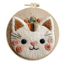 2D Punch Needle Embroidery Kit - Suitable For Beginners, Includes Tools, Instructions, DIY Punch Embroidery Kit, Maneki-Neko, Cute Cartoon Cat Embroidery Starter Kit, Easy To Make, Adult Holiday Gift And Decor - A - View 10
