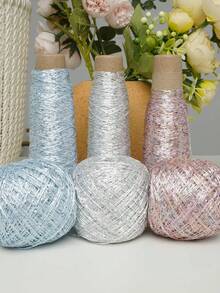 50克亮片纱线，具有闪亮效果，适合编织毛衣、帽子、DIY手工材料，也是情人节和母亲节礼物的理想选择。 - 1件粉紅色 - 查看 5