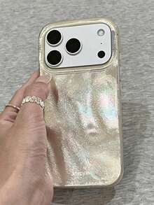 1 Ốp lưng điện thoại IMD bóng bẩy, lấp lánh, họa tiết gợn sóng nước không đều, tương thích với iPhone 17 Pro Max 17 Pro 16Promax 15Pro Max 14 Pro Max 13Promax 16 15 14 Plus 13 12 Pro 11. Màu vàng bóng bẩy, mềm mại, phong cách Y2K, quà tặng cho nữ. - Màu vàng - Xem 3