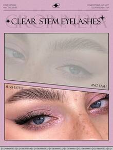 Transparent Cat Eye Short Soft 3D Faux Mink Natural Look False Eyelash Strips (BP03) - Black - View 6