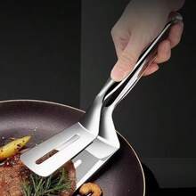 1 kẹp cá bằng thép không gỉ - Dụng cụ nhà bếp tiện dụng để lật cá, bít tết và các loại thực phẩm khác - Bền và dễ vệ sinh - Thích hợp cho gia đình và nhà hàng - Bạc - Xem 3