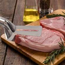 1 kẹp cá bằng thép không gỉ - Dụng cụ nhà bếp tiện dụng để lật cá, bít tết và các loại thực phẩm khác - Bền và dễ vệ sinh - Thích hợp cho gia đình và nhà hàng - Bạc - Xem 4