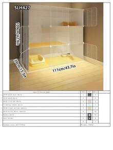 Lồng mèo 2 tầng có thang leo, ngăn đựng khay vệ sinh, nhà mèo có thể kết nối, thích hợp cho mèo con và thú cưng nhỏ. - Nhiều màu - Xem 16