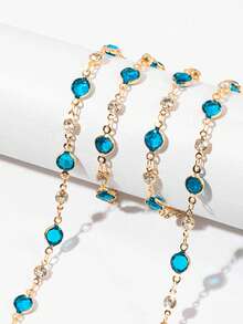 1pc Multicolor Crystal Rhinestone Metal Eyeglasses Chain - Multicolor - View 10