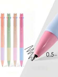 3pcs/Set Retractable Pens, 0.5mm Black/Red/Blue Ink, Cute Neutral Pens Suitable For Office, School, Business Writing, Smooth Writing, Durable, Multifunctional Stationery - Three-color Pen - View 8