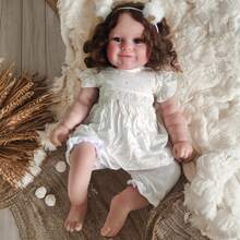 NPK 60厘米 Maddie 重生娃娃，人气女孩娃娃，棕色植发，柔软可拥抱的身体，高品质娃娃 - 布身體 - 查看 3