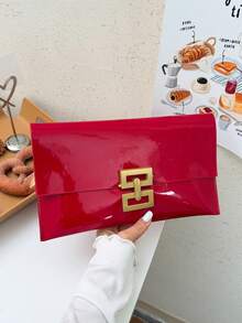 Casual Clutch Bag, New Design Niche Fashion Minimalist Envelope Bag For Women - Red - View 8