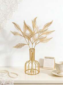 3PCS Artificial Golden Twigs, Plastic Fake Twigs, Home Decoration Plant Branches Used For Family Wedding Table Center Holiday Decoration, Wedding Decoration - Gold - View 8