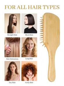 1 Pc Large Air Cushion Bamboo Comb With Box,Bamboo Paddle Hair Brush With Handle, Natural Bamboo Comb ,Paddle Detangling Hairbrush, Suit For Women Men And Kids ,Portable Detangler Haircomb For Massaging Scalp,Thin/Curly/Dry Hair,Brush,Hair Brushes,Edge Brush,Brush Hair,Hair Comb,Comb Hair,Detangling Brush,Ball Brush,Mini Hair Brush,Hair Brush Set,Wooden Comb,Hair Brush, Brush, Comb, Slick Back Brush, Hairbrush, Edge Brush, Brush Hair, Hair Comb, Hair Brush Set, Comb Hair, Mini Hair Brush, Detangling Brush, Hair Brushes, Hair Products, Hair Tools, Hair Stuff, Hair Care, Curly Hair Brush, Barber, Barber Accessories, Hairdressing Equipment,Travel Essentials,Hairstyle,Hairdressing - 杏色 - 查看 5