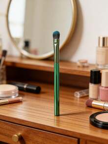 2pcs/1pc Green Handle Eyeshadow Brush Premium Synthetic Bristles Professional Eye Makeup Brush For Eyeshadow Blending & Precision Application - Beauty Tool - Multicolor - View 7