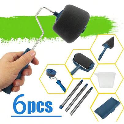 All-In-One Paint Roller Kit | Multi-Function Wall Painting Tool Set With Paint Storage