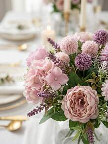 1pc/3pcs Artificial Peony, Hydrangea, Mixed Flowers, Silk Fabric, Rose Buds, Suitable For Birthday Party, Celebration, Decoration, Wedding Bouquet, Bridal Bouquet, Home Decor, Restaurant, Bedroom, Windowsill, Vase Filler, Valentine's Day Gift, New Year Decoration, Outdoor Garden, Back To School - Multicolor - View 3