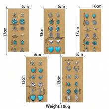 In Stock Bohemian Style Alloy Turquoise Stud Earrings, Unisex - Bohemian Style Earrings - View 3