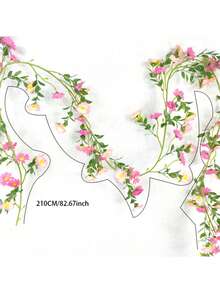 1pc 210cm Daisy Flower Wreath, Spring/Summer Artificial Wildflower Garland Decor, Includes Daisy, Lavender, Vines For Fireplace, Wedding Arch, Entryway, Staircase - Multicolor - View 7