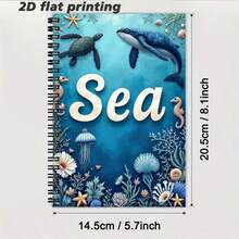 Sổ tay gáy xoắn A5 có dòng kẻ, chủ đề đại dương, bìa in hình rùa biển, cá voi, sao biển, cá ngựa, sứa và san hô, vỏ sò đầy màu sắc sống động như thật, tạo nên một thế giới dưới nước huyền ảo. Giấy viết trơn tru, thiết kế dòng kẻ ngang tiện lợi cho việc ghi chú, lý tưởng cho ghi chú hàng ngày, sưu tầm cảm hứng và viết nhật ký. - W - Xem 2