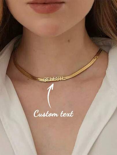 1 Dây chuyền thép không gỉ thiết kế riêng - Kiểu dây hàn mảnh, mặt dây chuyền chữ cái có thể điều chỉnh, quà tặng Ngày của Mẹ, Ngày của Cha, sinh nhật và lễ hội âm nhạc, quà tặng cá nhân hóa, phụ kiện ngày lễ, làm thủ công chất lượng cao, trang sức lễ hội, quà tặng ngày lễ hoàn hảo
