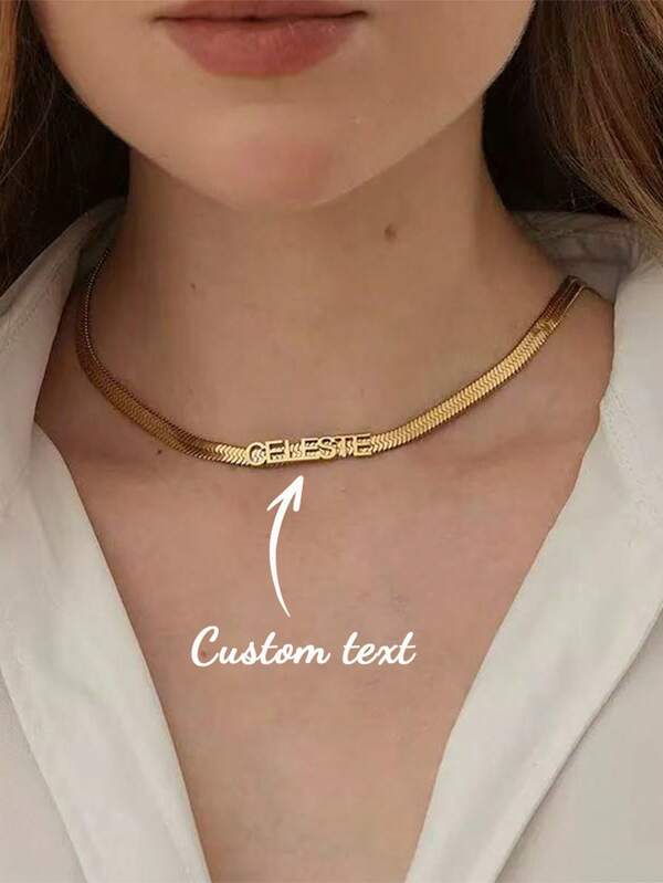1 Dây chuyền thép không gỉ thiết kế riêng - Kiểu dây hàn mảnh, mặt dây chuyền chữ cái có thể điều chỉnh, quà tặng Ngày của Mẹ, Ngày của Cha, sinh nhật và lễ hội âm nhạc, quà tặng cá nhân hóa, phụ kiện ngày lễ, làm thủ công chất lượng cao, trang sức lễ hội, quà tặng ngày lễ hoàn hảo