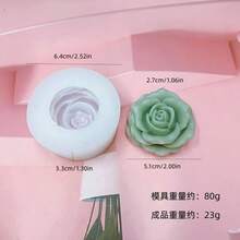 Rose Flower Silicone Mold, Candle, Incense, Plaster Silicone Mold - White - View 2