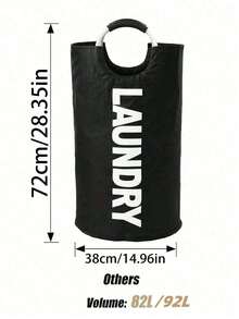 1 giỏ đựng quần áo bẩn lớn màu đen 92L, túi đựng quần áo bẩn có thể gấp gọn, giỏ đựng quần áo cao đứng độc lập, thùng giặt gấp gọn, giỏ đựng đồ giặt, giỏ giặt, dụng cụ sắp xếp phòng tắm, giỏ, giỏ đựng đồ, giỏ đựng quần áo bẩn có thể gấp gọn - Nhiều màu - Xem 6