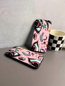 Arte de ojos de anime rosa y azul estilo grungefunda de teléfono Fundas compatibles con ,Apple,VIVO,OPPO,,, y Honor.Fabricadas en silicona TPU,ofrecen protección contra golpes y caídas. - Negro - Ver 7
