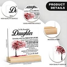 Tấm bảng acrylic để bàn, món quà hoài niệm dành tặng con gái từ bố mẹ, lý tưởng cho sinh nhật, tốt nghiệp, Giáng sinh, trang trí phòng, đa năng. - Nhiều kiểu dáng - Xem 3