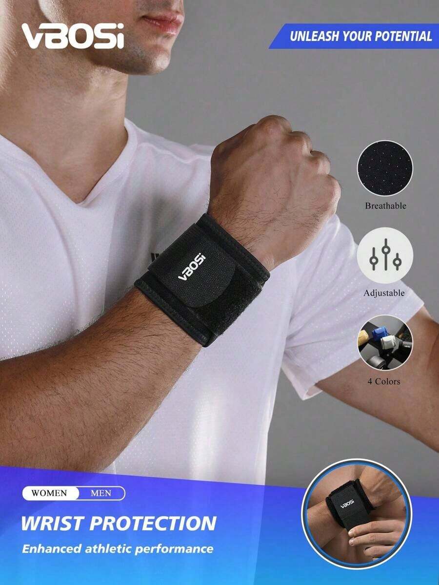 VBOSI 1 Piece Women Men Elastic Wrist Wraps Weight Lifting Brace Guard Band For Gym, Fitness Protection, Barbell Strap - 灰色,均碼 - 查看 1