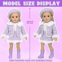 12PCS Fashion Fantasy Purple Children's Doll Clothing Accessories (Includes A Set Of Purple Suit + Shoes + Sunglasses + Lipstick + Eye Shadow + Blush + Purple Bag) Suitable For 16-18 Inch Children's Dolls, Children's Dress-Up Toys, Suitable For Children Over 3 Years Old, Holiday Gifts, Birthday Gifts - 紫色 - 查看 2